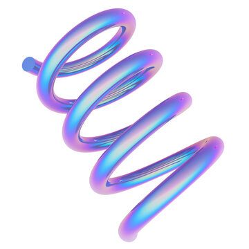 Futuristic holographic 3d spiral spring element