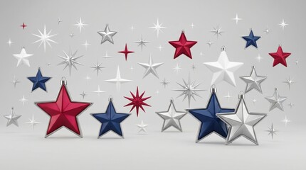 Obraz premium Colorful stars and sparkles floating in space background
