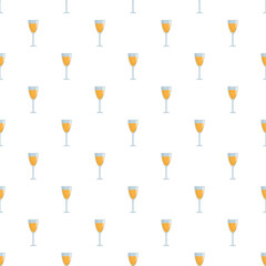 Fototapeta premium Champagne glasses creating a seamless pattern on a clean white background