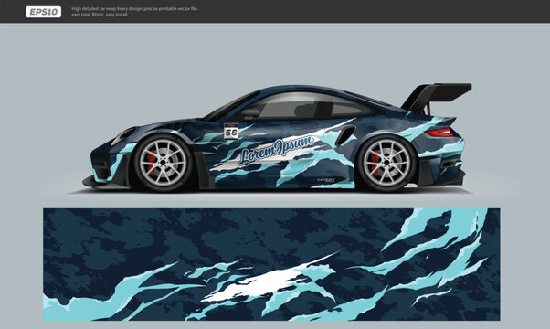 car wrap livery design. racing wrap decal or livery design.