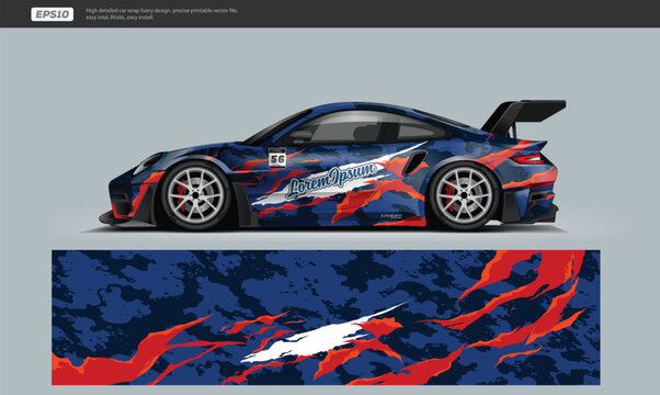 car wrap livery design. racing wrap decal or livery design.