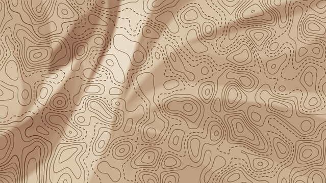 Neutral beige topographic contour pattern with crumpled silk texture