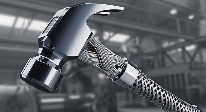 Abstract industrial hammer with cable wrapped handle background full hd download 2025 2026