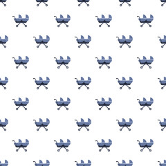 Fototapeta premium Seamless pattern featuring cute twin strollers on a white background