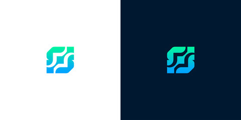 Dynamic abstract symbol showcasing a fluid, contemporary graphic form in striking gradient colors, representing connection, progress, and digital innovation for various modern businesses © anello