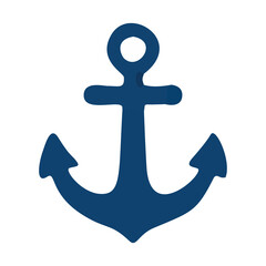 Anchor Icon Flat Nautical Marine Symbol Blue © Igfar