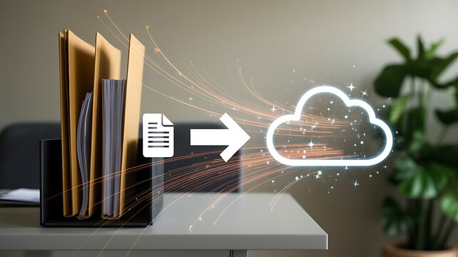 Cloud file transfer concept with secure digital document management