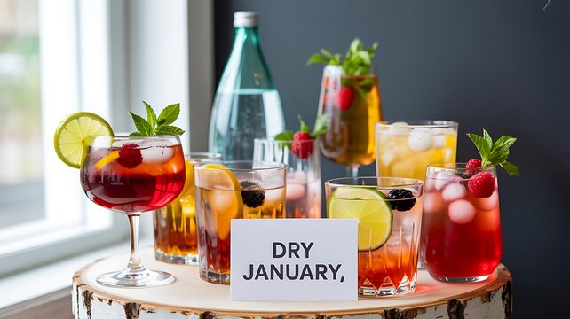 Refreshing non alcoholic cocktails for dry january healthy lifestyle celebration