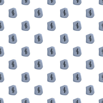 Algiz rune repeating as a seamless pattern on white background