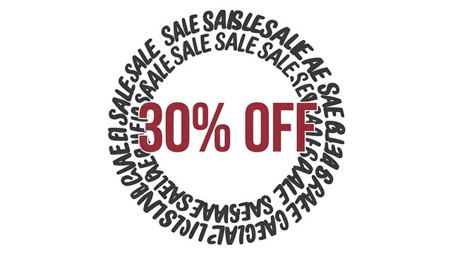 Thirty percent discount sale promotion concept with typography design