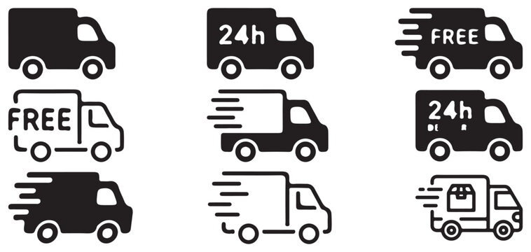  Diverse Transportation and Logistics Van Icon Set vector illustration eps 10
