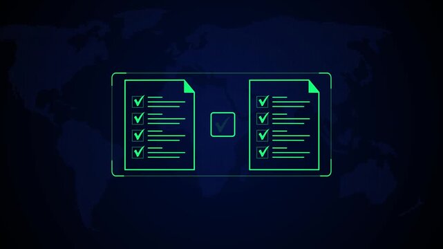 checklist and clipboard task documentation management, checklist questionnaire assessment form, online exam Choosing the right answer in the exam of document animation, 4k documentation box animation