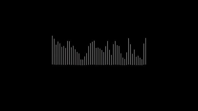 White sound wave bars on black background white bars audio waveform music pattern