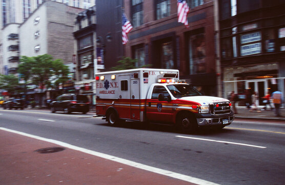 FDNY Ambulance on Fifth Avenue, Midtown Manhattan, New York City