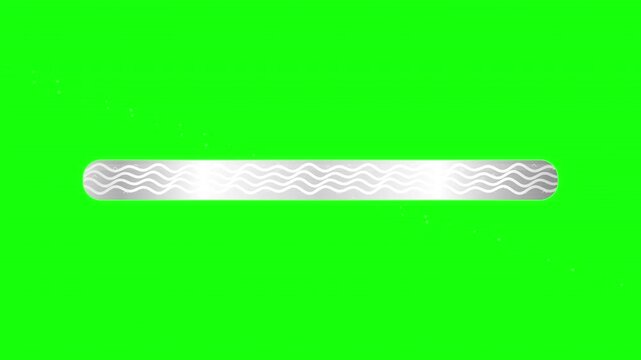 Abstract silver wave pattern loading bar element for digital user interface design projects with green background
