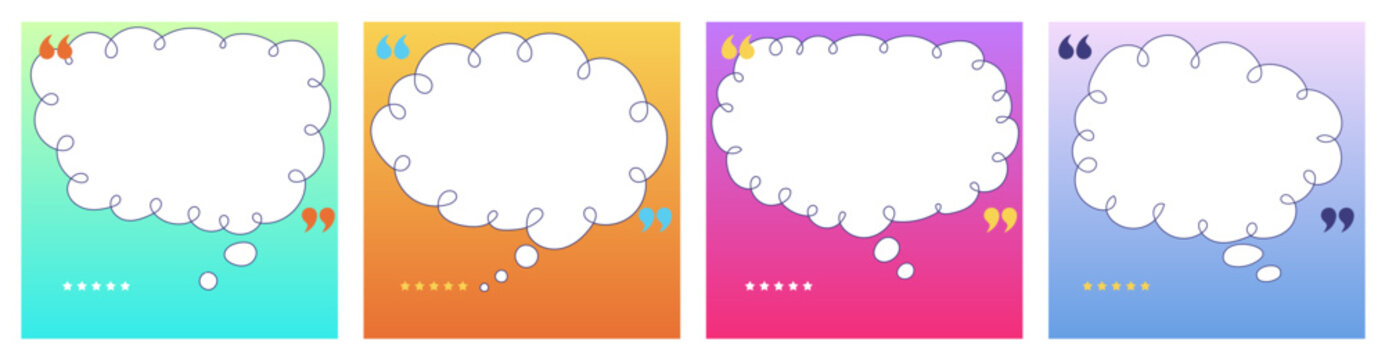 Bubble speech template and testimony feedback talk with speaker dialogue info. Idea chat icon and vector layout banner with infographic background comma. Design bubble minimal and graphic.