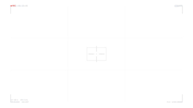 Drone camera viewfinder HUD overlay, transparent PNG