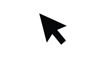 Black arrow silhouette against a white background a simple pointer shape with a pointed tip cursor indicator direction sign © Tushar02