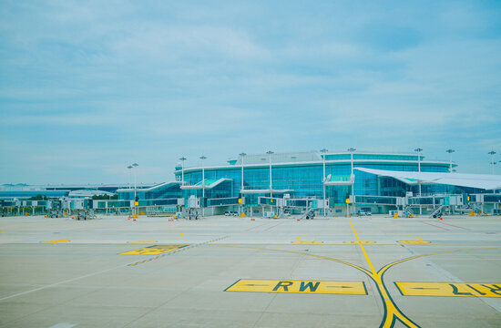 ICN airport, Incehon, South Korea, 05 06 2025: The landscape Incheon international (ICN) airport: runway