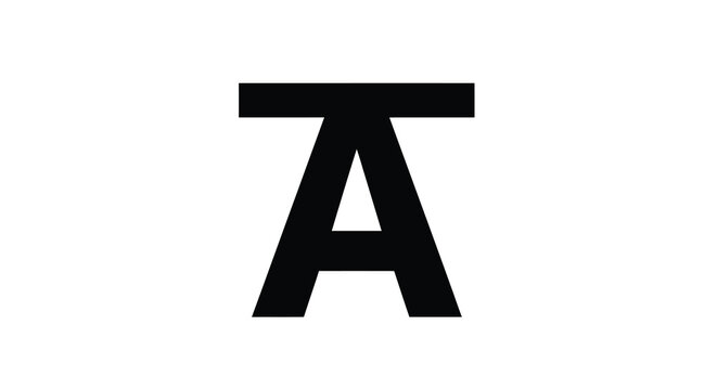 Letter a silhouette a stark black shape against a white background simple and graphic alphabet character glyph lettering monospace