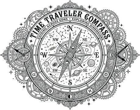 compass on a black background