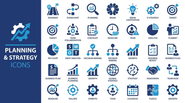 Professional Business Planning and Strategic Management Vector Illustration Concept for Corporate Marketing Web Banners, Social Media Graphics, and Entrepreneurial Project Development Workflows