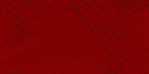 Obraz premium Abstract dark red halftone dot background, modern crimson pop art comic style pattern backdrop for poster, banner, presentation, cover, halloween, print design