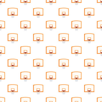 Basketball backboards and nets forming a repeating pattern on white background