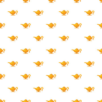 Golden old style lamps creating a repeating pattern on a white background