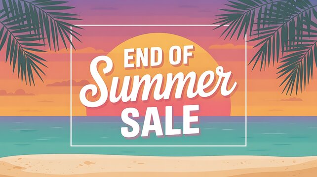 Summer sale banner. Special discount offer to end of season bright design template. Final seasonal clearance promotion vector illustration