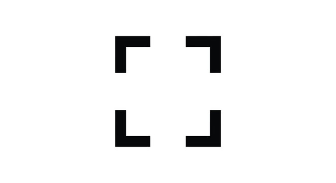 Black l shaped brackets silhouette against a white background a minimalist graphic design element l shape corner angles geometric simple