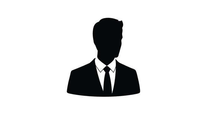 Man in suit silhouette against a white background a simple graphic representation of a person avatar figure human profile