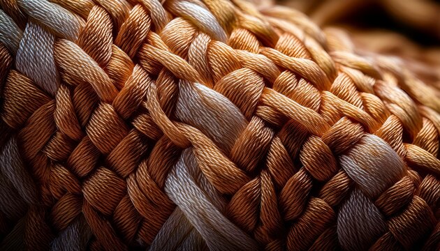 Close Up Of Fabric Interlaced Fiber
