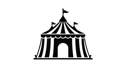 Circus tent silhouette on a white background simple graphic design © Md