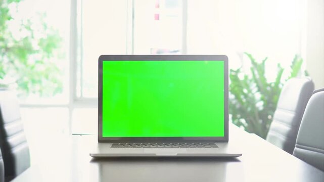 computer monitor with green screen