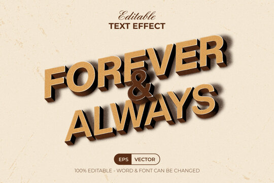 Vintage Text Effect 3D Style. Editable Text Effect.