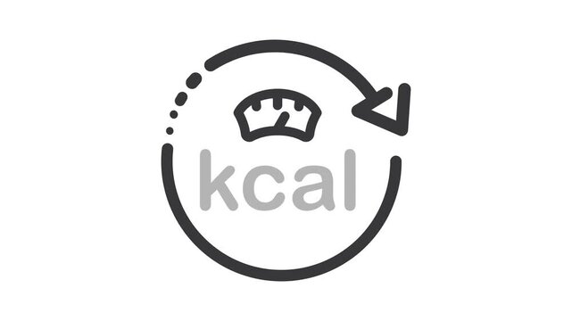 Kcal symbol, logo for fat burning design, food product. Symbol with measuring, icon