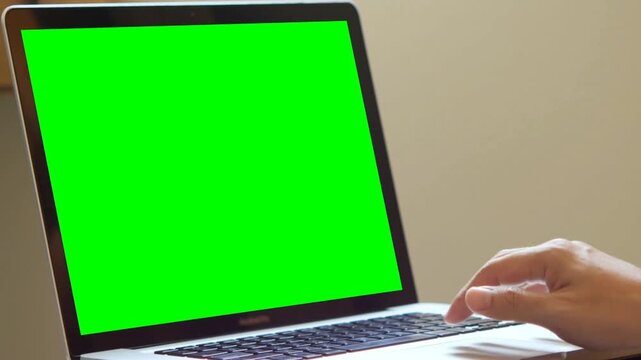 laptop with hand
