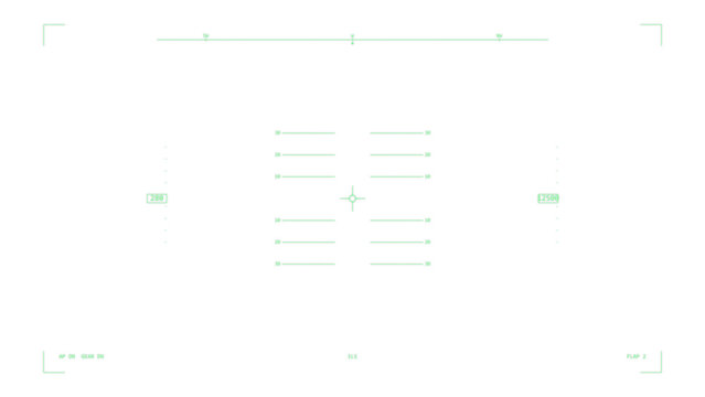 Flight simulator game HUD viewfinder, transparent PNG