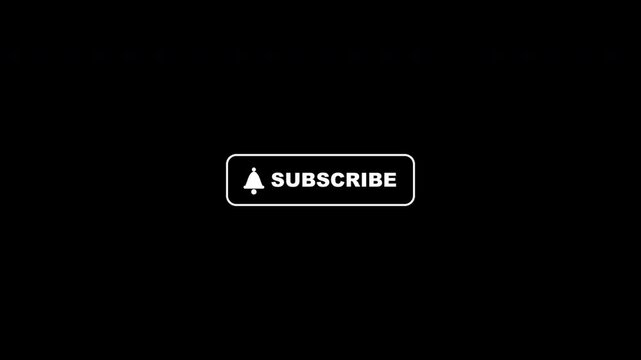 Subscribe Button White Outline Minimal Bell Expand Animation Transparent Background Alpha Loop