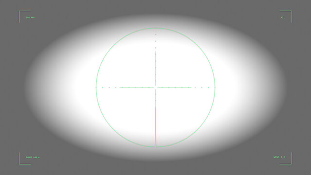 Sniper rifle scope crosshair viewfinder overlay, transparent PNG