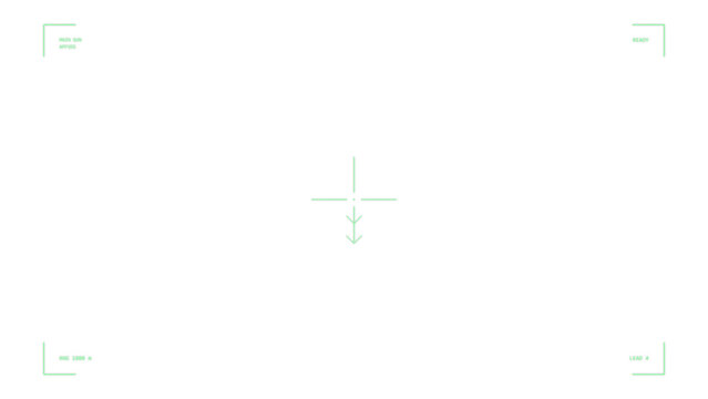 Tank gun targeting reticle viewfinder, transparent overlay