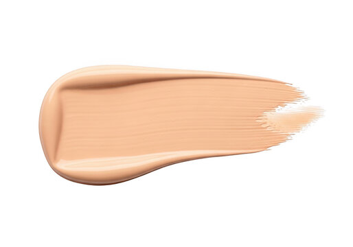 Beige liquid foundation makeup smear isolated on a white background