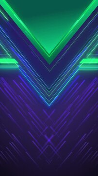 Green neon V shape background with blue edge lines, layered geometric panels, diagonal accents, and futuristic glow. Perfect for gaming videos, tech intros, esports titles, music visuals, overlays.