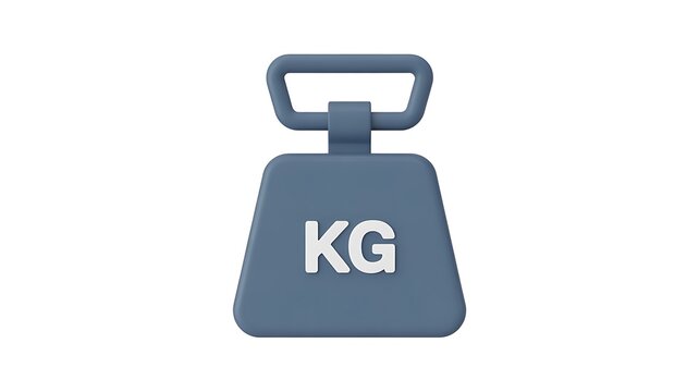 Blue kilogram weight icon for measurement and fitness