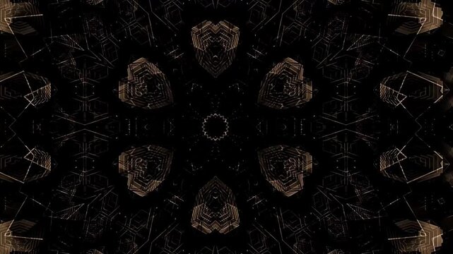 Abstract Brown Geometric Kaleidoscope Mandala Pattern Animation