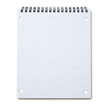 Spiral notebook with lined paper top view