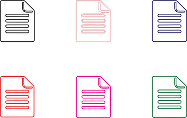 Set of document file icons in different colors with document business management information template documentary © Vector art