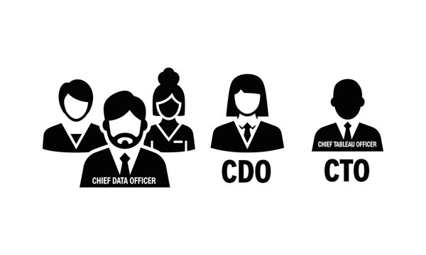 Corporate executive role icons for CDO and CTO titles.