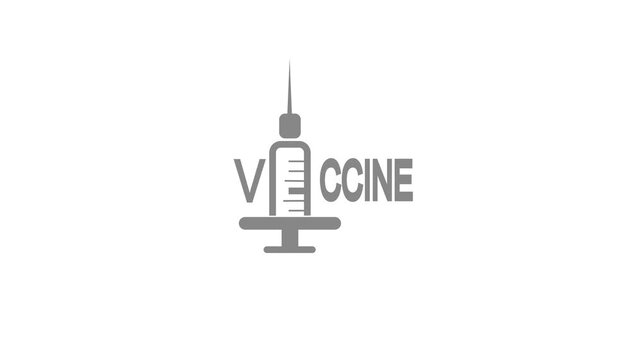 Glowing Vaccine Syringe Icon Animation on Black Background. Medical Immunization Concept